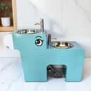 户外彩色幼儿园儿童洗手台组合洗漱台一体立柱卡通亲子高低洗手盆