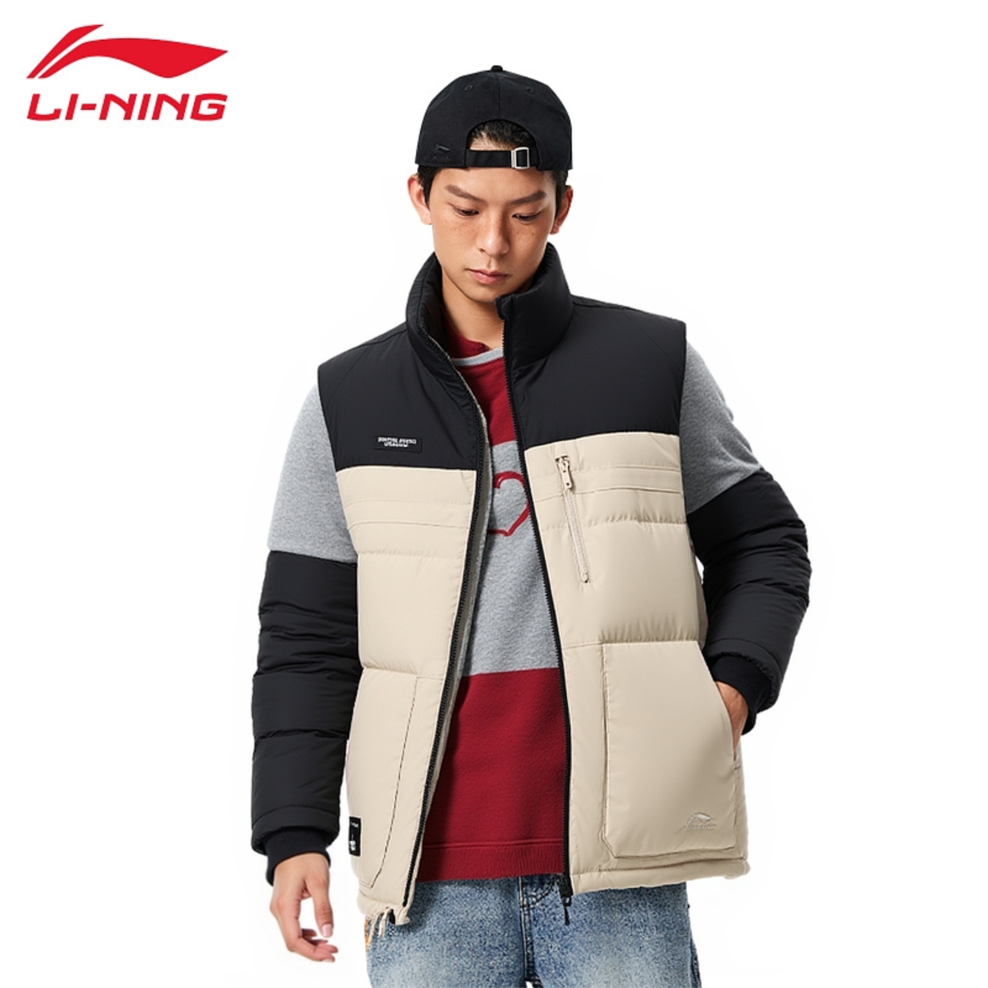 李宁羽绒马甲男款冬季新品回弹