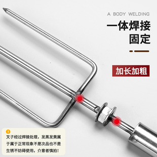 不锈钢烧烤叉烤羊腿炉子工具烧烤针木柄烤兔签烤鸡翅叉烤串铁钎子