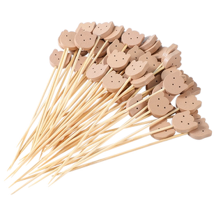 儿童宝宝串串签子可爱卡通一次性烤串羊肉串烤肠水果专用小竹签