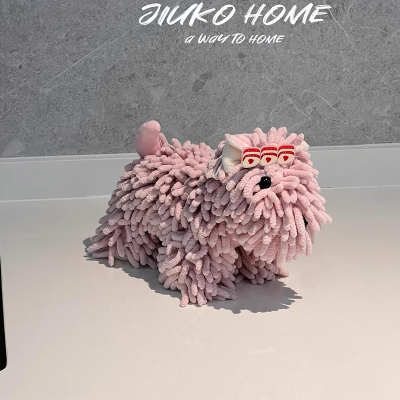 卡通小狗雪尼尔擦手毛巾加厚速干