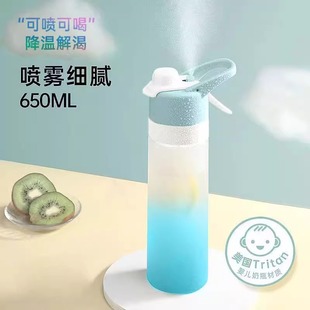 喷雾水杯户外运动喷雾杯带喷雾水杯2025新款 儿童男女生高颜值便携