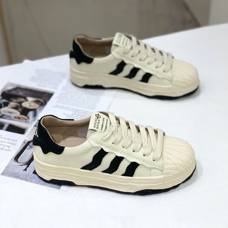 百贝壳头溶解厚底休闲运动板鞋