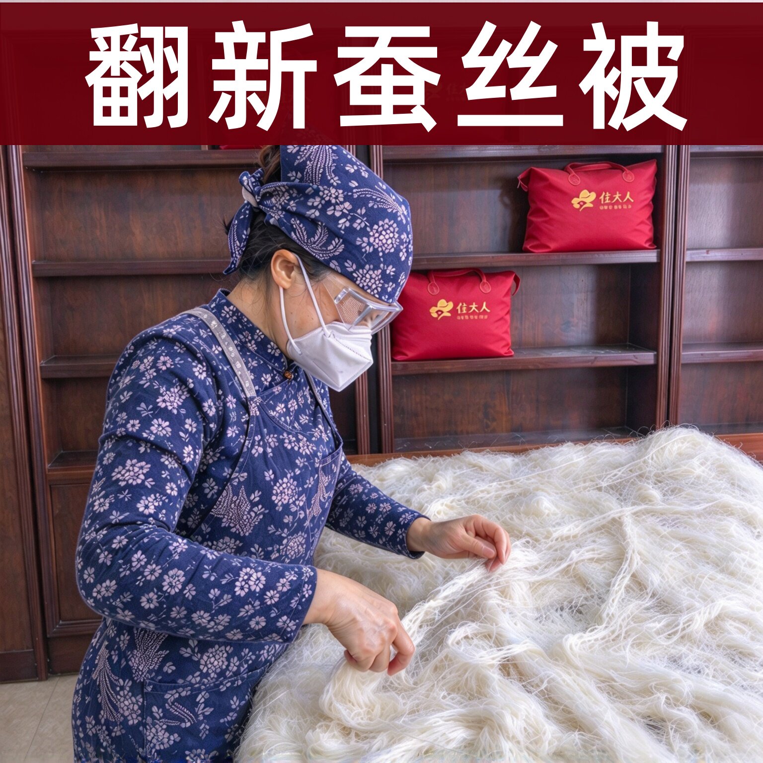 俏夫人旧蚕丝被翻新加工服务手工翻新（不参加任何促销）