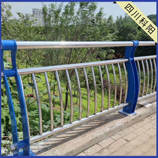 桥梁防撞护栏人行横道栏杆不锈钢复合管河道景观立柱楼梯护栏h