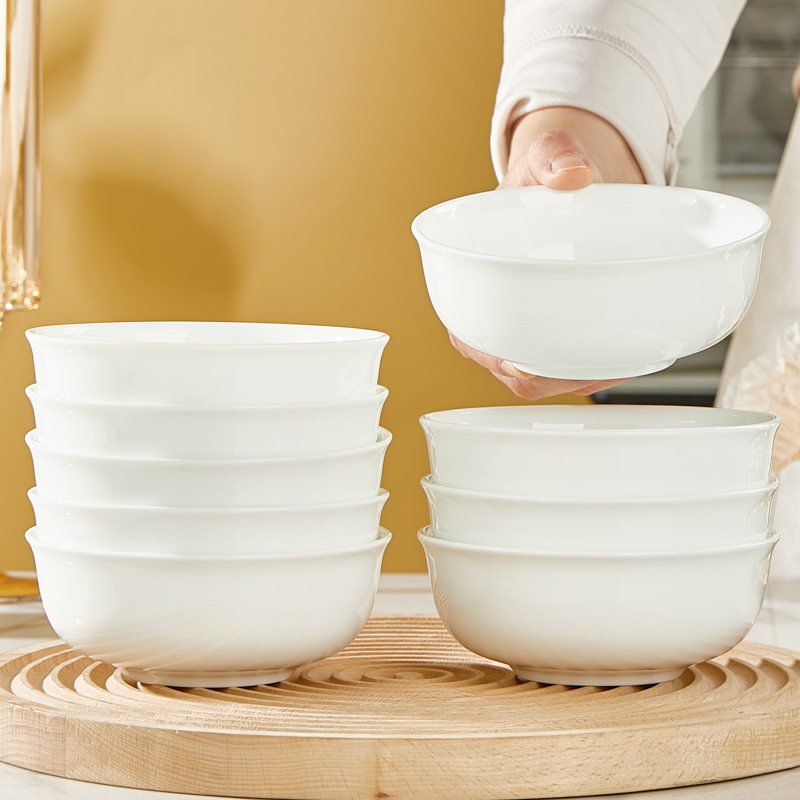 若岚纯白骨瓷简约釉下彩健康餐具