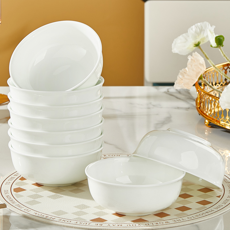 若岚纯白骨瓷简约釉下彩健康餐具