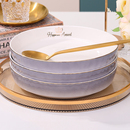 陶瓷加厚圆形餐盘碟组合套装 盘子菜盘家用欧式 金边可微波简约时尚
