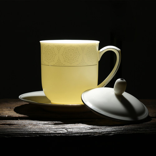 硅元杯子办公带盖陶瓷会议敦煌