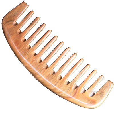 古宣天然正品绿檀木大宽齿梳子