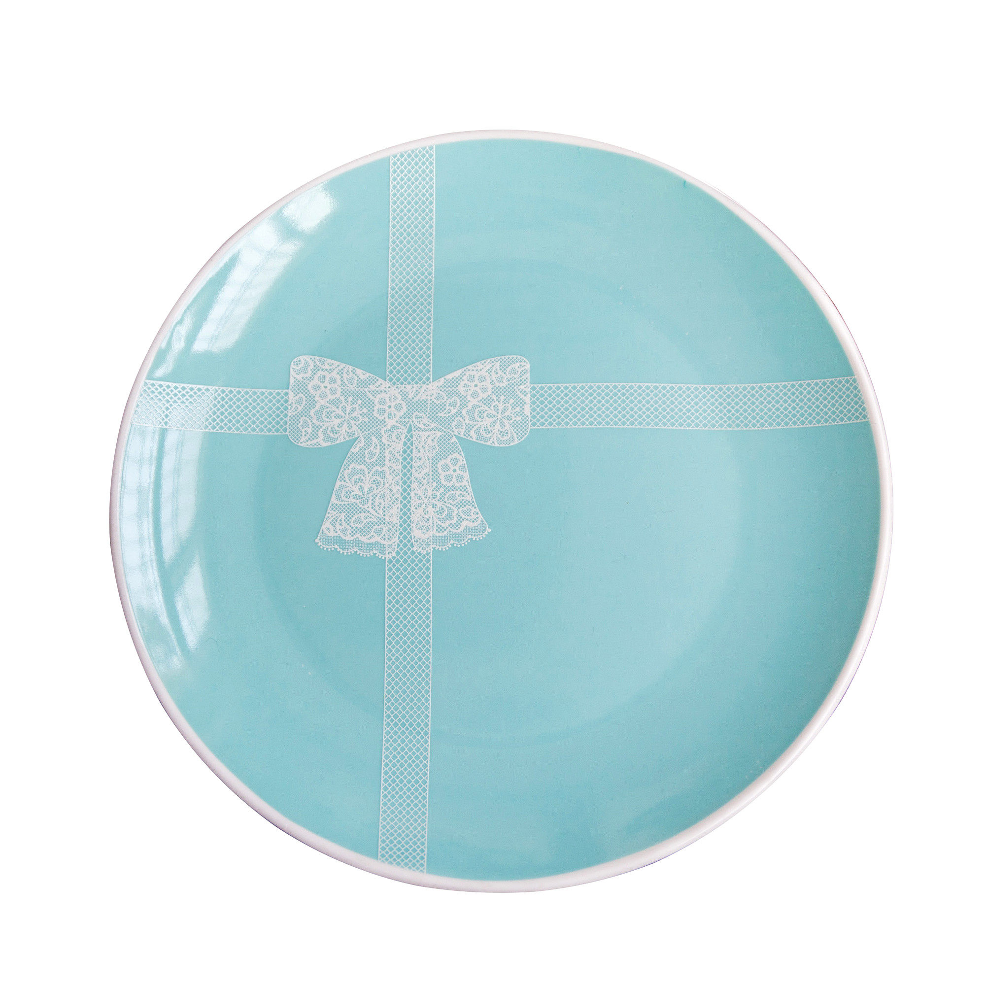 tifay d夫尼蕾丝北欧简约陶瓷餐具8寸圆盘浅盘早餐盘蛋糕甜品盘