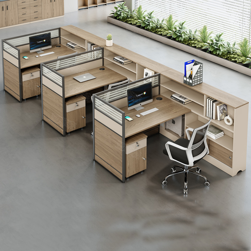 屏风办公桌椅组合简约现代二三四六人员工位财务办公室隔断职员桌