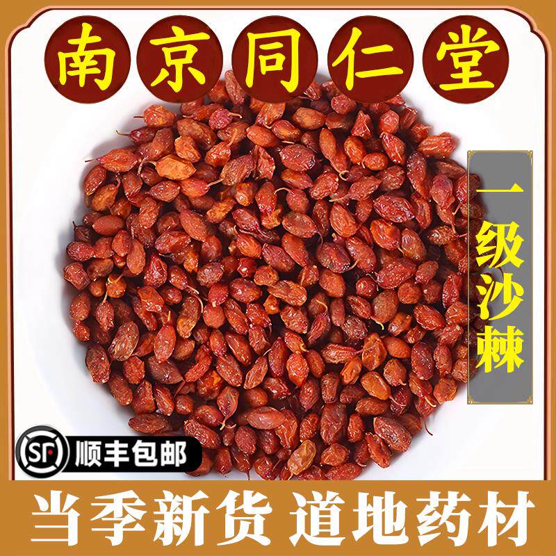 南京同仁堂正品沙棘果中药材干果沙棘红果粉全果粉沙棘茶泡水泡茶