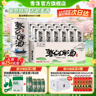 雪花整点啤酒整点精彩500ml*24听原麦汁度10°整箱装官方旗舰店