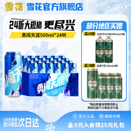 雪花500ml*24听整箱勇闯天涯