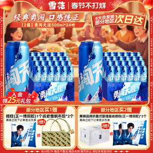 【共48听】雪花啤酒勇闯天涯500ml*24听*2整箱批发 官方旗舰店