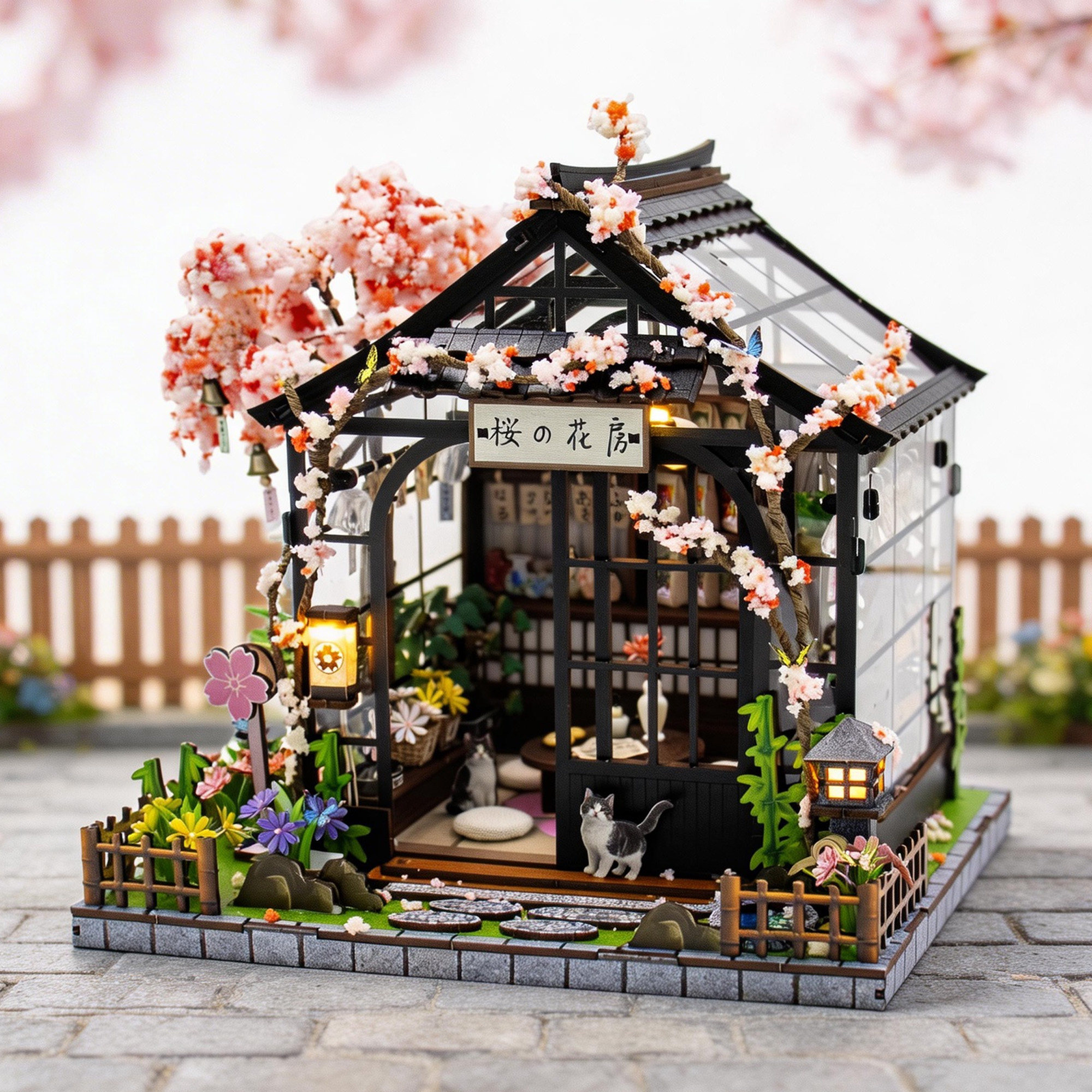 diy小屋春野樱语温室手工制作房子微缩场景模型创意拼装生日礼物