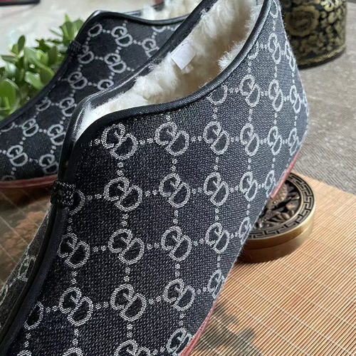 老北京布鞋男冬季加绒全牛皮手工休闲保暖澳洲羊毛中老年男鞋