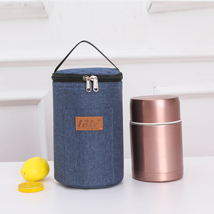 保温袋铝箔加厚焖烧壶水杯带饭便当包学生饭包圆形保温桶饭盒袋子