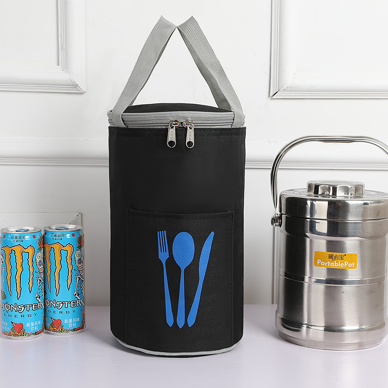 牛津布饭盒袋铝箔便当包纯色