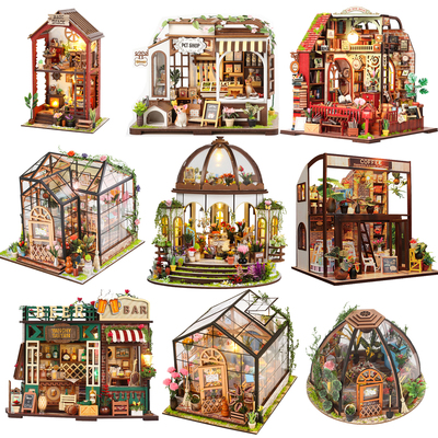 DIY花园花房小屋拼装微缩模型