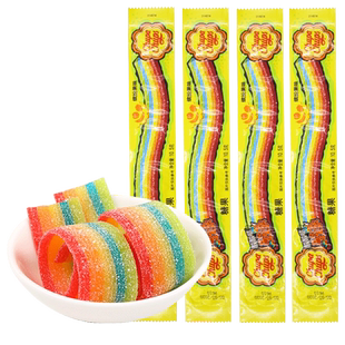 阿尔卑斯珍宝珠酸条糖果软糖酸甜果汁长条彩虹橡皮糖儿童节小零食