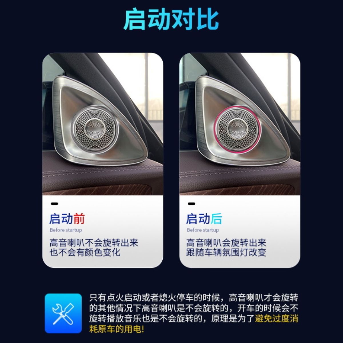 适用15-21-23款奔驰C级C200L氛围灯C260L前后出风口发光涡轮改装