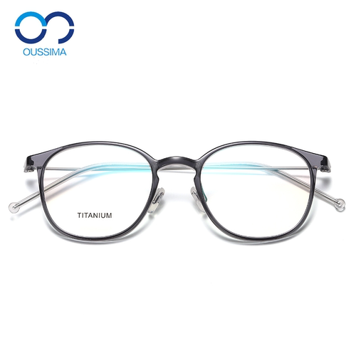 欧斯迈女圆框纯钛超轻眼镜