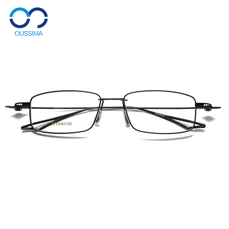 欧斯迈男小方形纯钛超轻眼镜