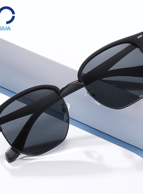 木腿复古偏光眉线太阳镜文艺眼镜