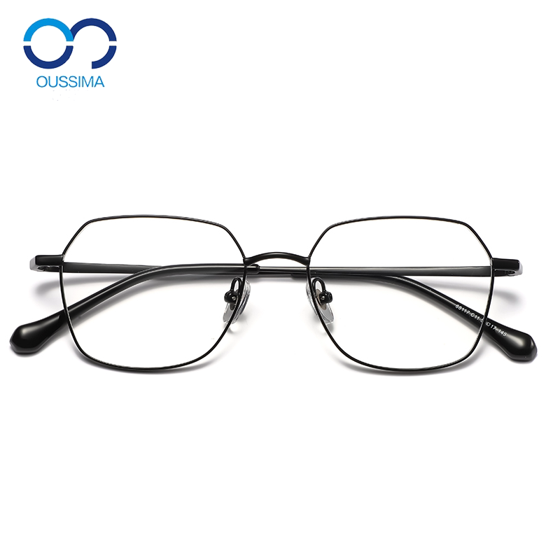 超轻钛合金眼镜女小脸可配散光近视度数多边形眼睛框架变色防蓝光