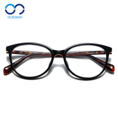 复古椭圆小黑框眼镜女可配度数近视架防蓝光素颜神器显瘦平光眼睛