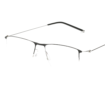 手工半框近视眼镜超轻男方形框