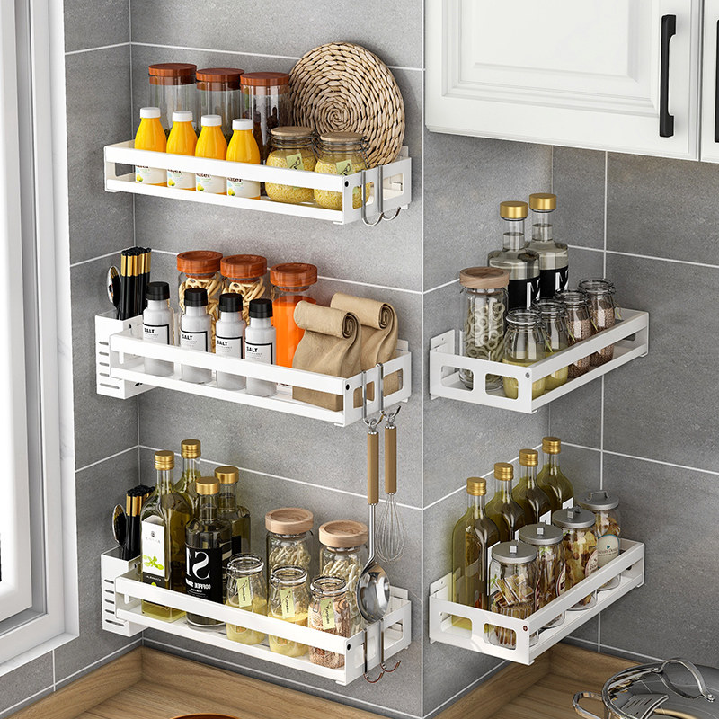 厨房调味品置物架壁挂式免打孔调料架调味料油盐酱醋收纳架子挂架,厨房/烹饪用具,厨房置物架/置物柜/角架,淘宝优惠券,粉丝福利购,淘宝优惠卷