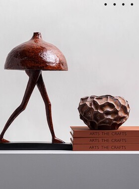 抽象蘑菇人创意摆件高级感小众软装艺术品玄关柜客餐厅高端极简