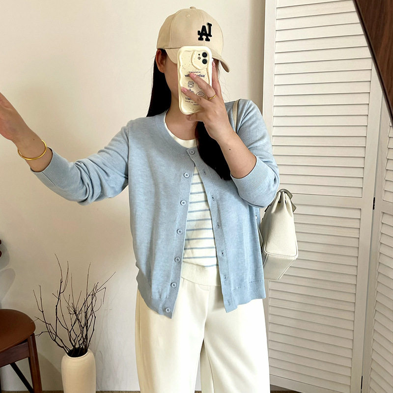 大码女装假两件条纹上衣女2025秋胖mm休闲宽松针织开衫乃粒23081