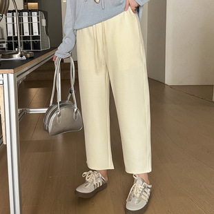 大码女装高腰休闲裤女百搭九分裤2025春新款胖mm宽松直筒裤NK1116