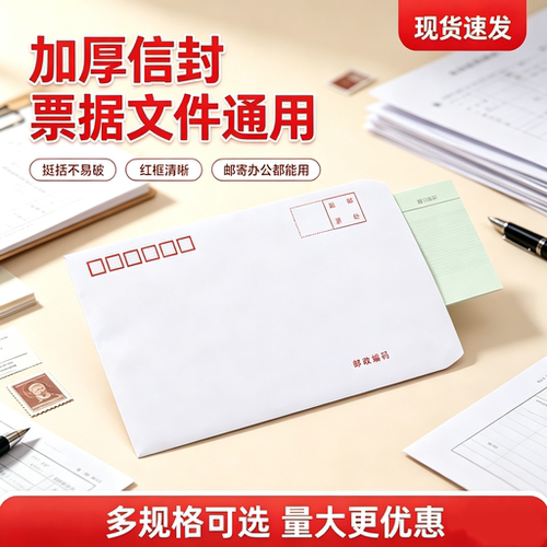 自粘封口双面胶加厚黄色中式信封