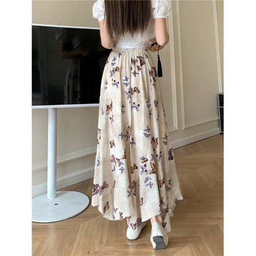 宽松半身裙子不规则温柔风A字裙