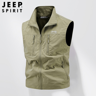 春夏户外背心夏天钓鱼防水速干摄影坎肩 2026新款 吉普工装 马甲男款