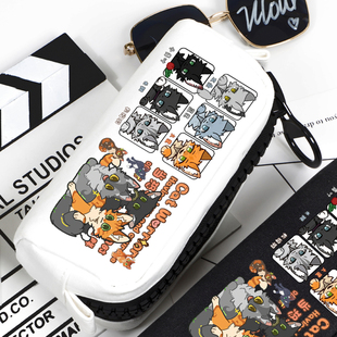 猫武士周边火星松鸦羽灰条蓝星同人谷子二次元学生文具袋笔袋卡通