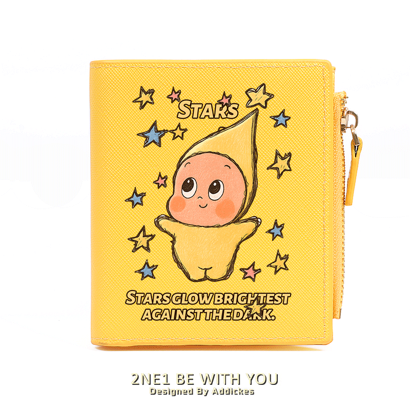 星星人卡通周边短款钱包卡包