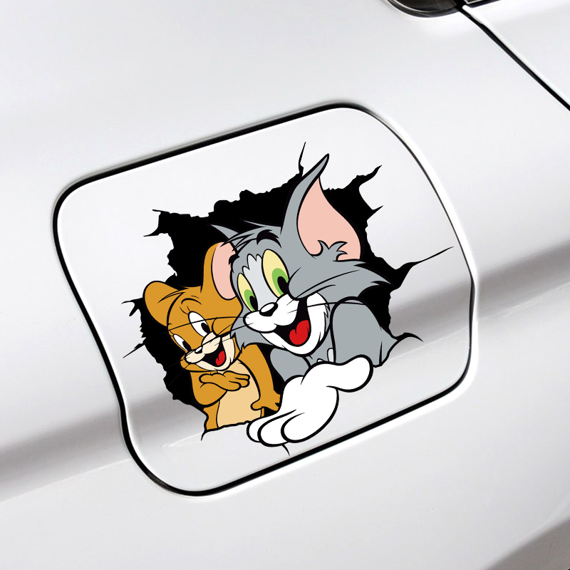 汽车贴纸个性创意卡通可爱猫和老鼠车贴车身两侧装饰搞笑贴纸防水