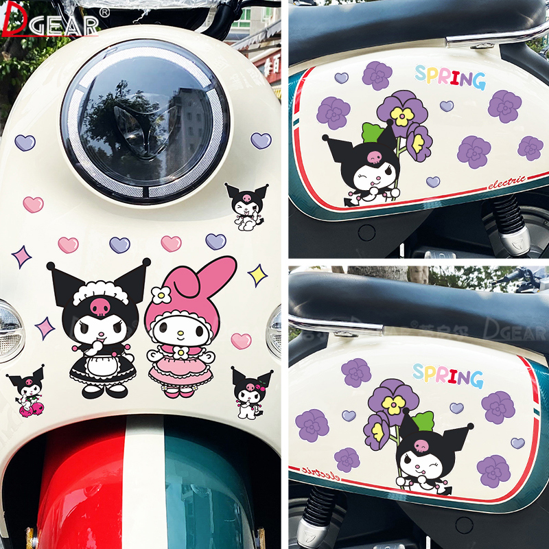 库洛米电动车贴纸摩托车贴画汽车划痕遮挡贴电瓶车头盔装饰贴纸女