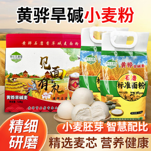 黄骅优质旱碱小麦粉石磨面粉5斤家用商用面粉饺子馒头包子2.5KG