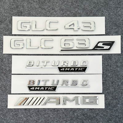 适用于奔驰GLC260 GLC300L改装AMG GLC43GLC63S车标V8BITURBO侧标