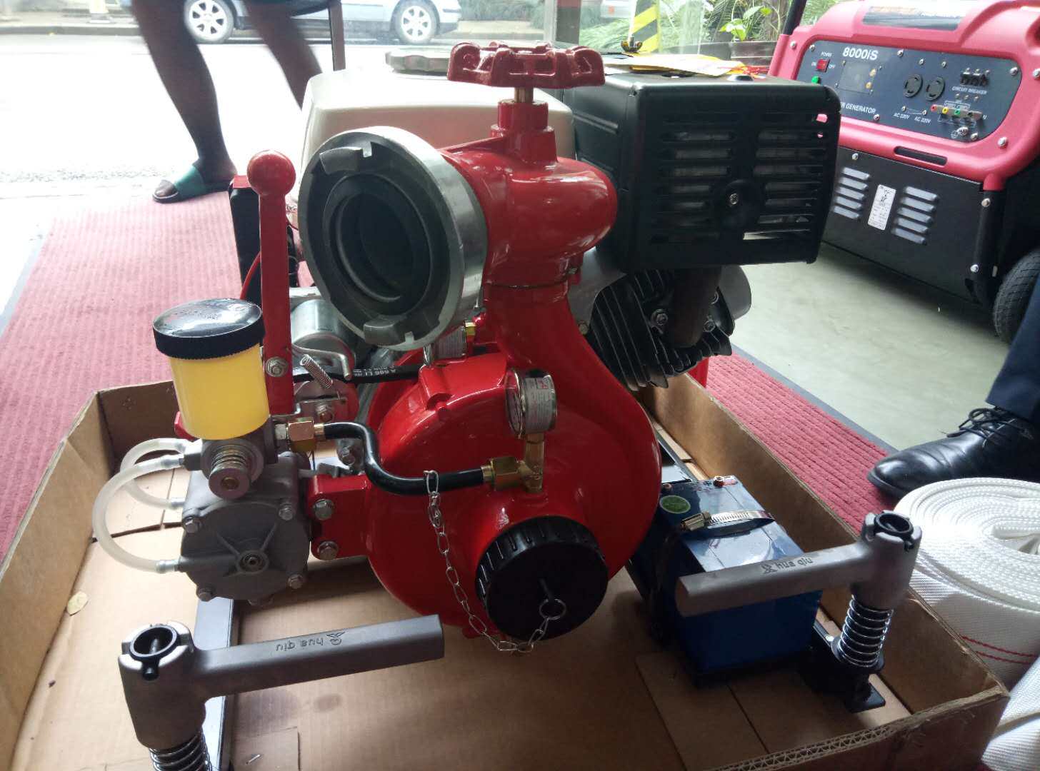 汉萨消防专用垂直高扬程汽油柴油电启动水泵小型自吸移动式大马力