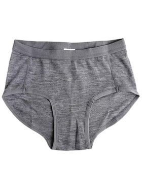 女美利奴羊毛三角内裤200gsm纯色弹力罗纹短裤透气简约四季日常款