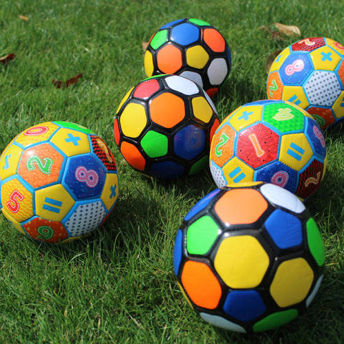 益智数字七彩学习充气环保小足球