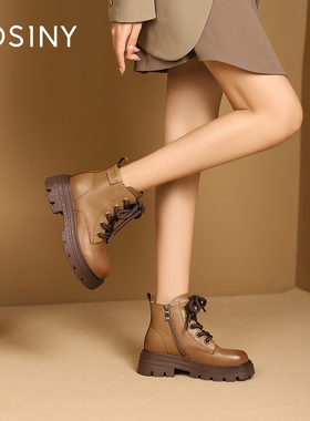 卓诗尼2023秋款马丁靴女款新款短靴女靴子商场专柜号361S68705